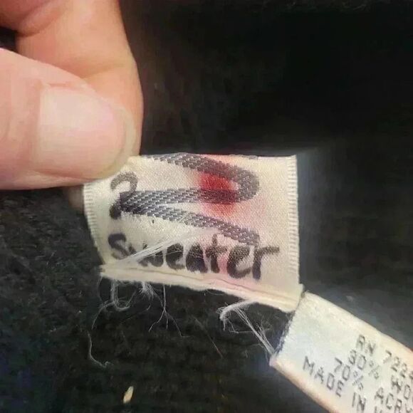 Nils Adult Unisex Black Colorful Wool Knit Beanie w Tassle & Fleece Lined - Picture 4 of 5